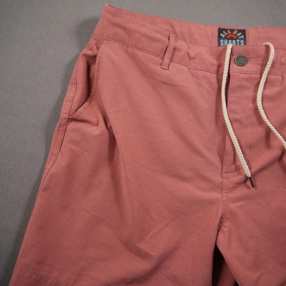Faherty All Day Hybrid Drawstring Men Shorts 32 MBS2334 Swim Pink Beach Coastal